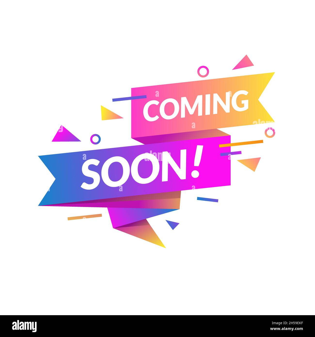 Colorful Coming Soon Composition With Flat Design Coming Soon Sign