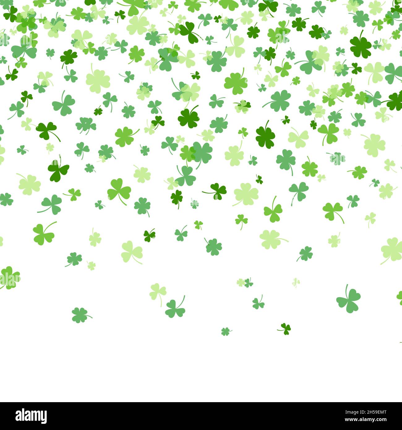 Shamrock or green clover leaves pattern background flat design vector ...