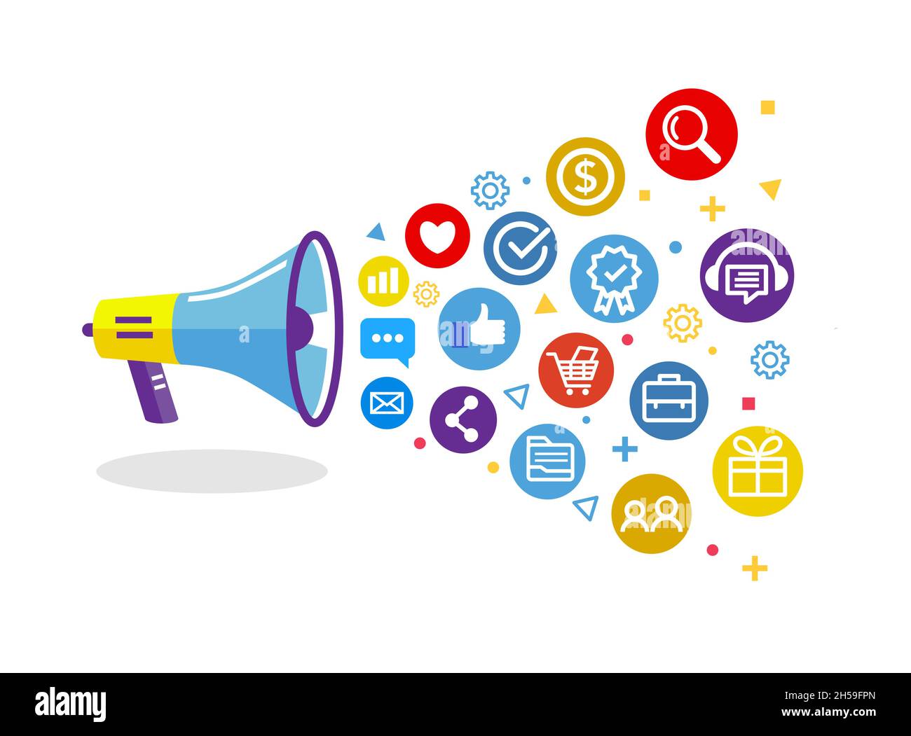 Digital marketing concept with megaphone, social media online marketing  icon Stock Vector Image & Art - Alamy