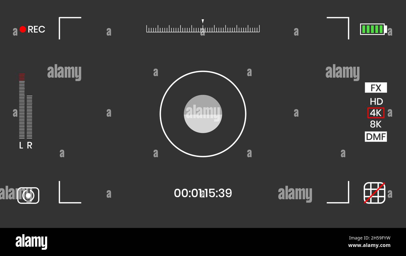 Camera viewfinder video or photo frame recorder flat style design