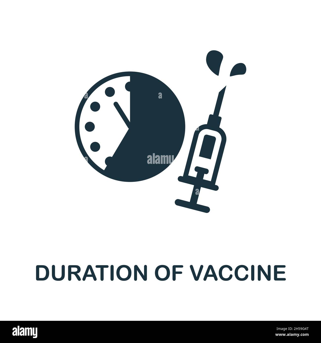 Duration Of Vaccine icon. Monochrome sign from vaccination collection ...