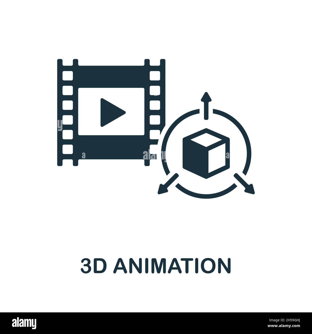 3D Animation icon. Monochrome sign from video production collection.  Creative 3D Animation icon illustration for web design, infographics and  more Stock Vector Image & Art - Alamy