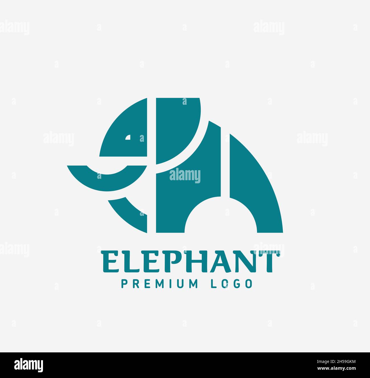 geometric shape of elephant logo vector geometric shape illustration vector Stock Vector