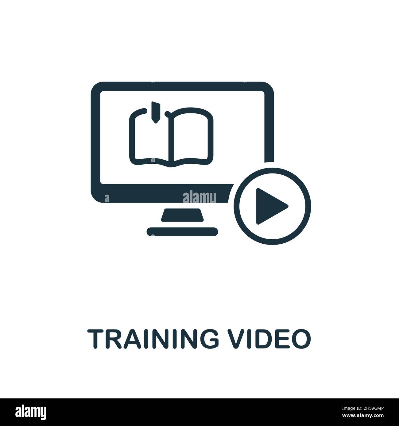 Training Video icon. Monochrome sign from video production collection.  Creative Training Video icon illustration for web design, infographics and  more Stock Vector Image & Art - Alamy