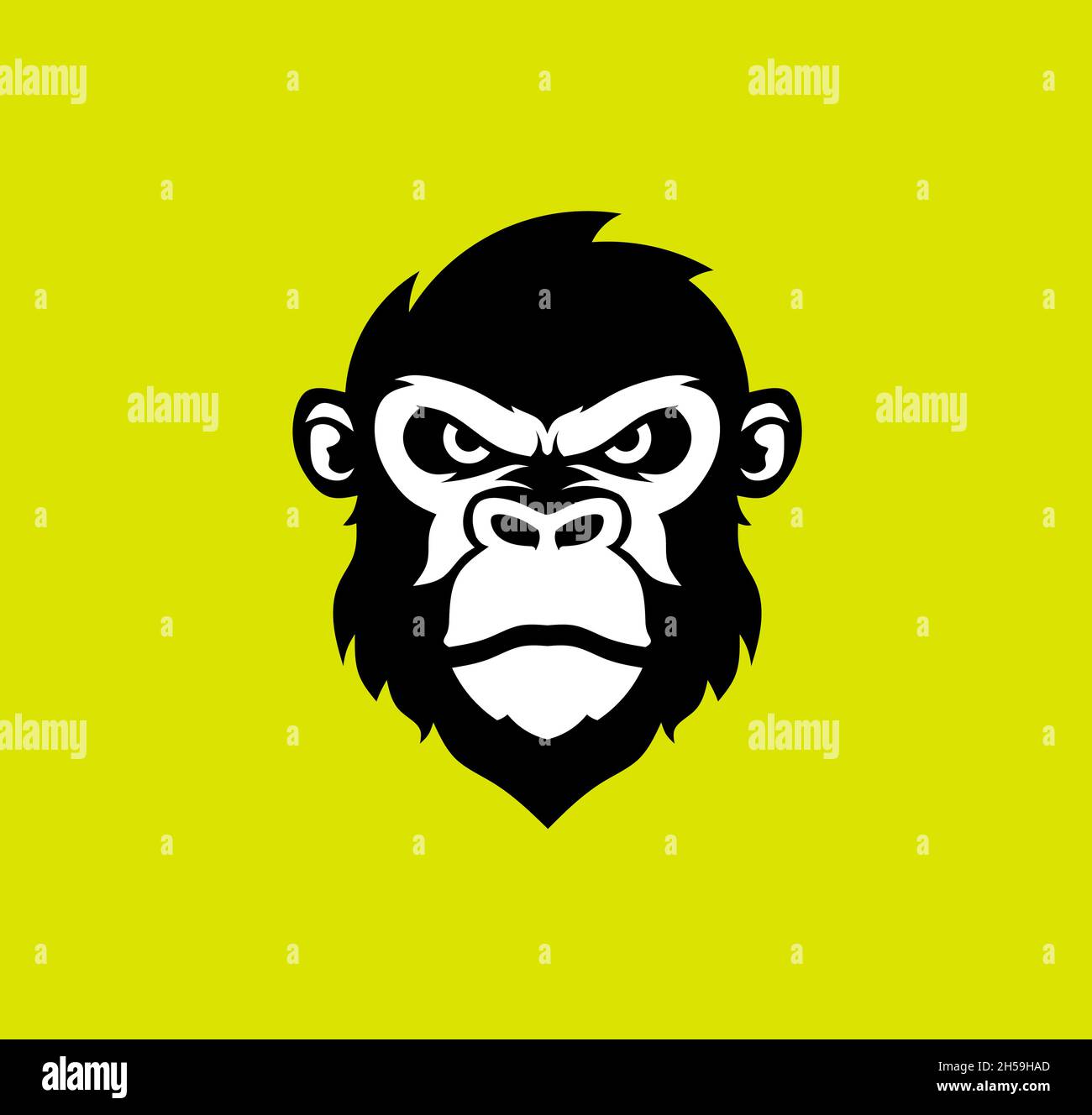 gorilla head logo vector illustration,ancient animal gorilla logo