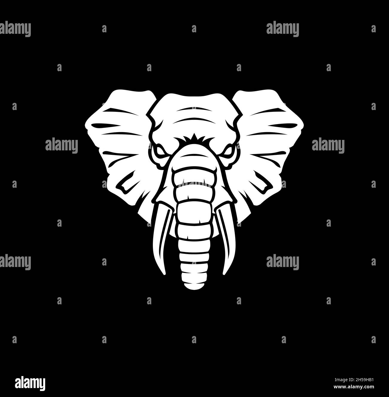Mascot Head of elephant logo vector illustration Stock Vector Image ...