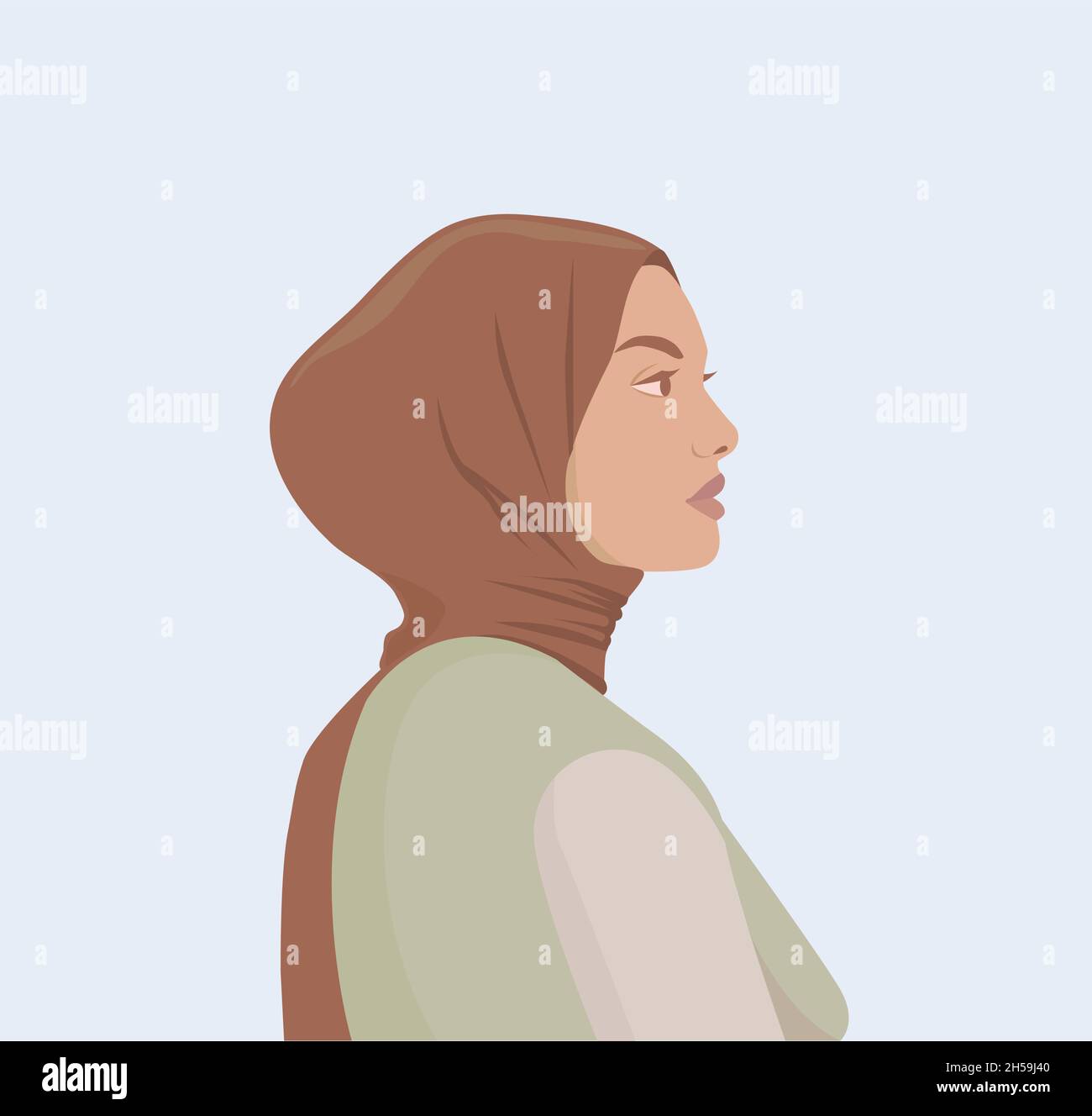 Muslim beautiful woman in hijab vector illustration,Muslim woman vector ...