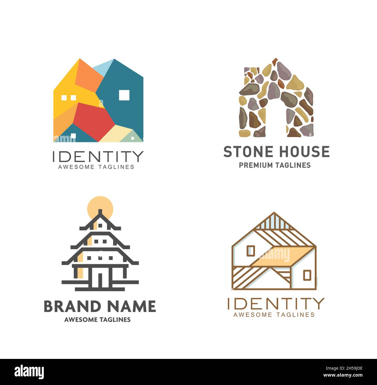 Set of modern real estate building logo design vector collection ...