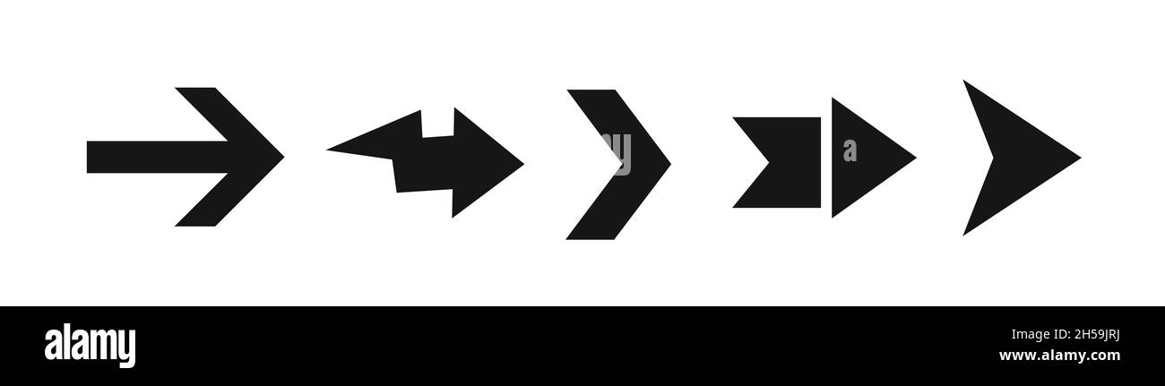 Arrows black set icons. Arrow collection. Arrow. Cursor. Modern simple ...