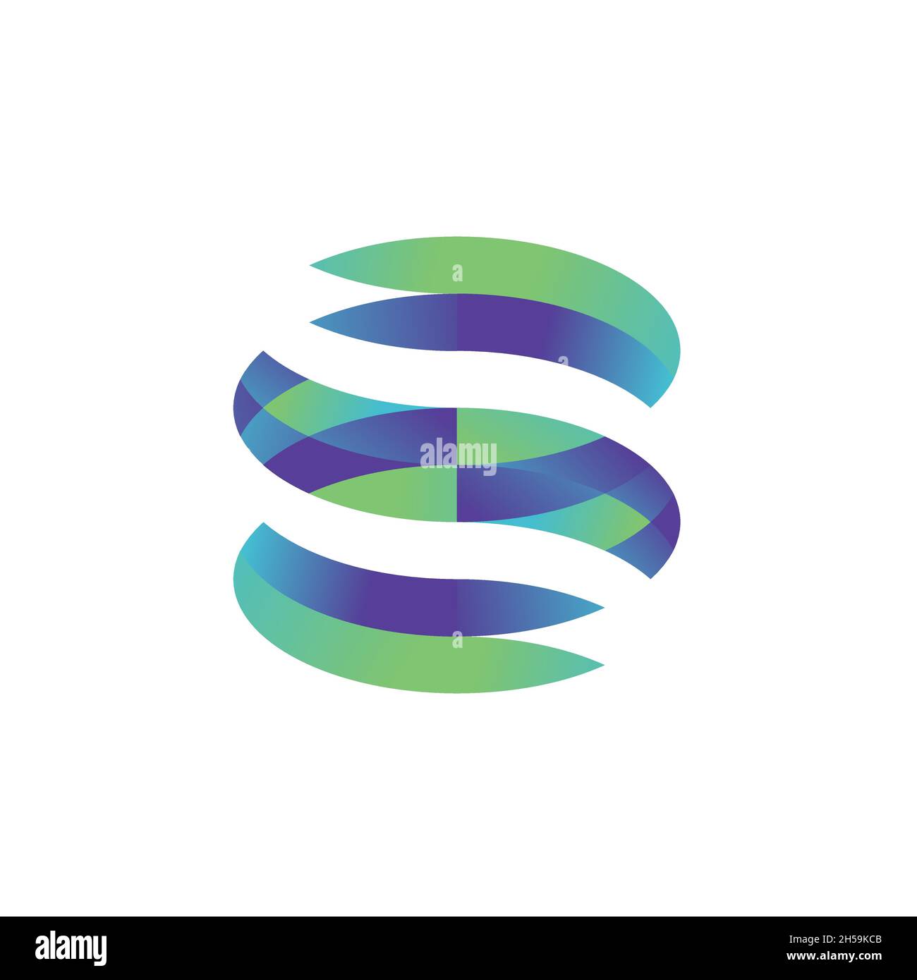 S Letter Logo Design with Ribbon Effect and Bright color Gradient. Colorful rounded Letter Stock Vector