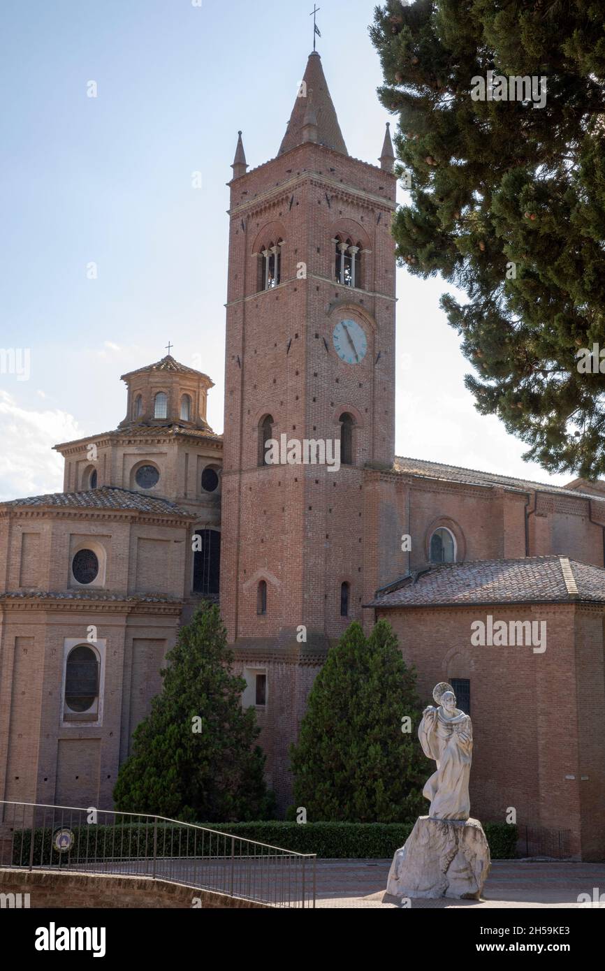 Asciano (SI), Italy - August 15, 2021: Monteoliveto Maggiore Abbey, Asciano, Siena, Tuscany, Italy Stock Photo