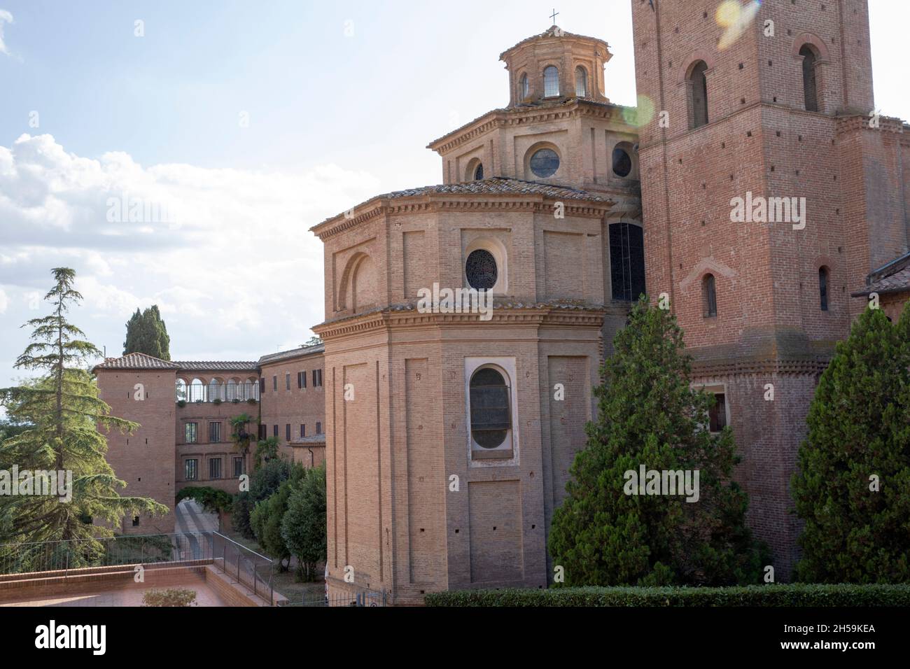 Asciano (SI), Italy - August 15, 2021: Monteoliveto Maggiore Abbey, Asciano, Siena, Tuscany, Italy Stock Photo