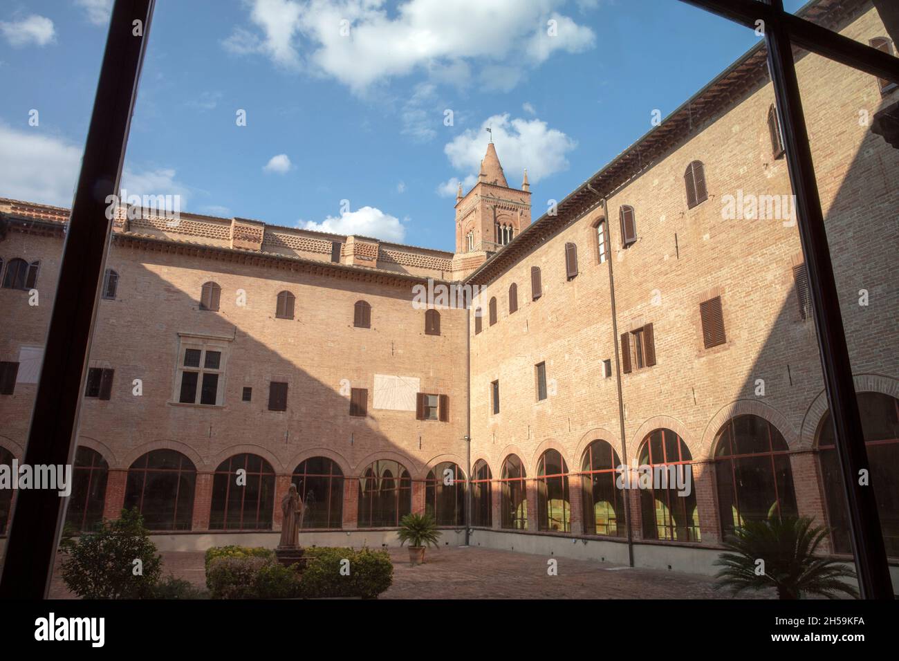 Asciano (SI), Italy - August 15, 2021: Monteoliveto Maggiore Abbey inside, Asciano, Siena, Tuscany, Italy Stock Photo