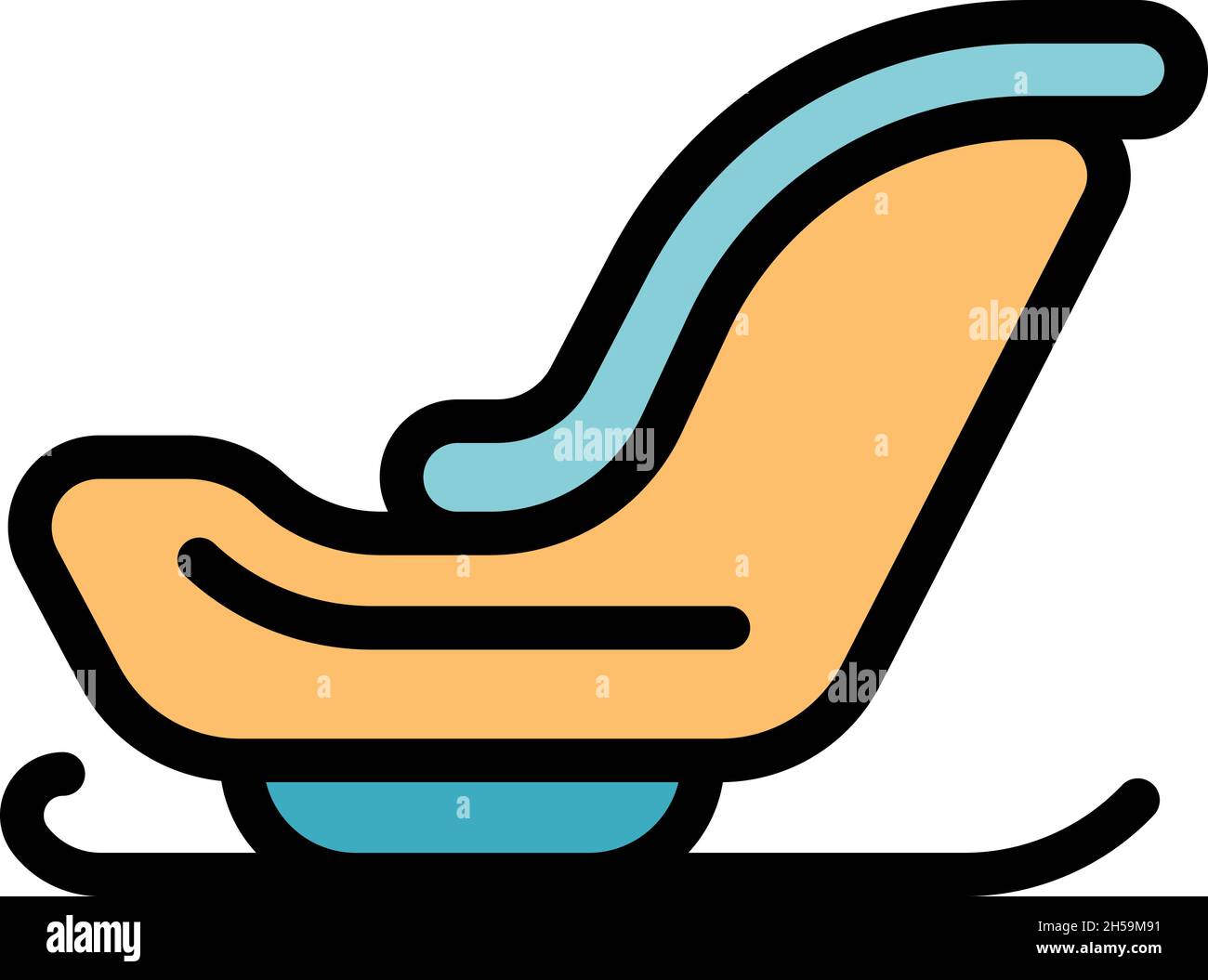 Santa claus sleigh icon. Outline santa claus sleigh vector icon color ...