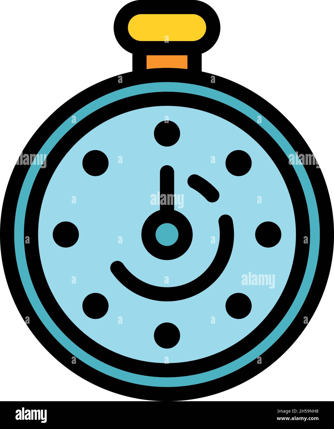 Stopwatch icon. Outline stopwatch vector icon color flat isolated Stock ...