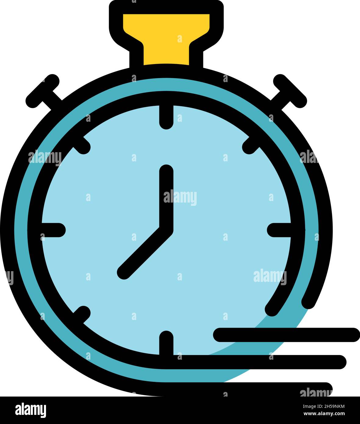Sport timer icon. Outline sport timer vector icon color flat isolated ...