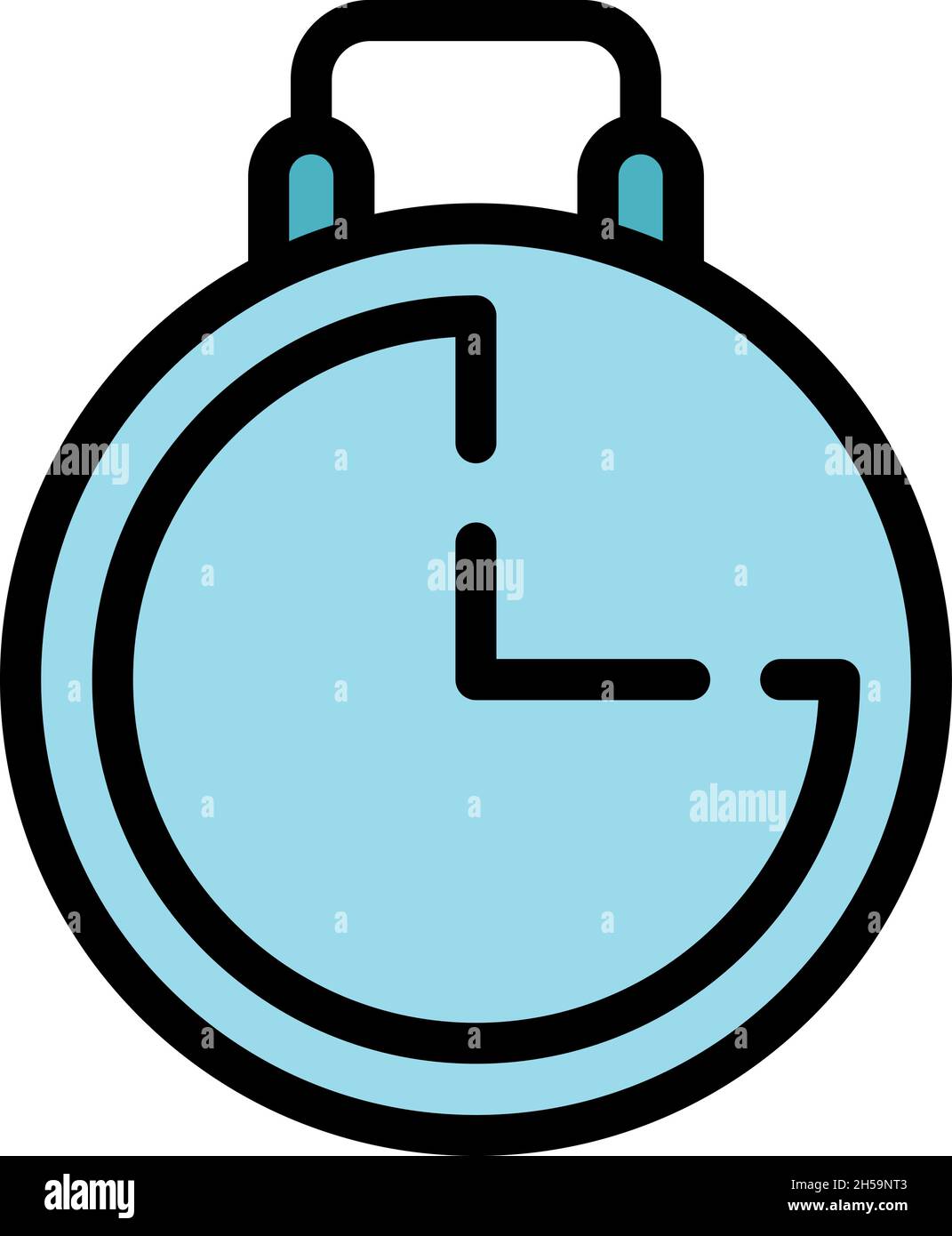 Stopwatch start icon. Outline stopwatch start vector icon color flat