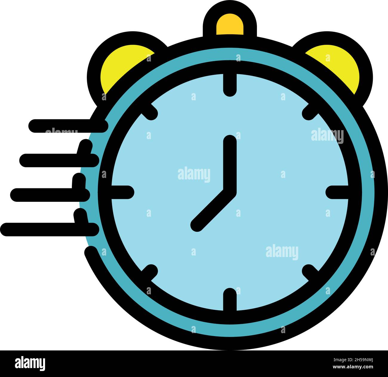 Stopwatch clock icon. Outline stopwatch clock vector icon color flat ...