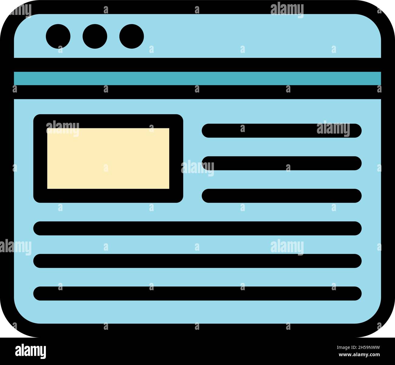 Web subscription icon. Outline web subscription vector icon color flat ...