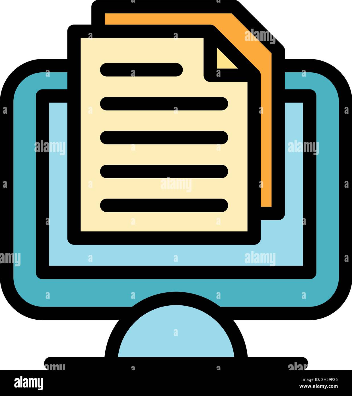 Web doc subscription icon. Outline web doc subscription vector icon color flat isolated Stock Vector