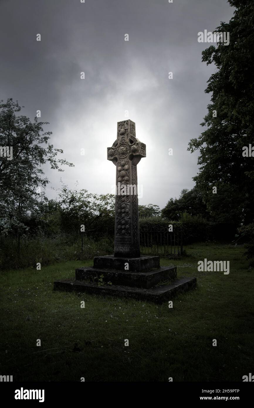 Celtic Cross Grave Marker Stock Photo Alamy
