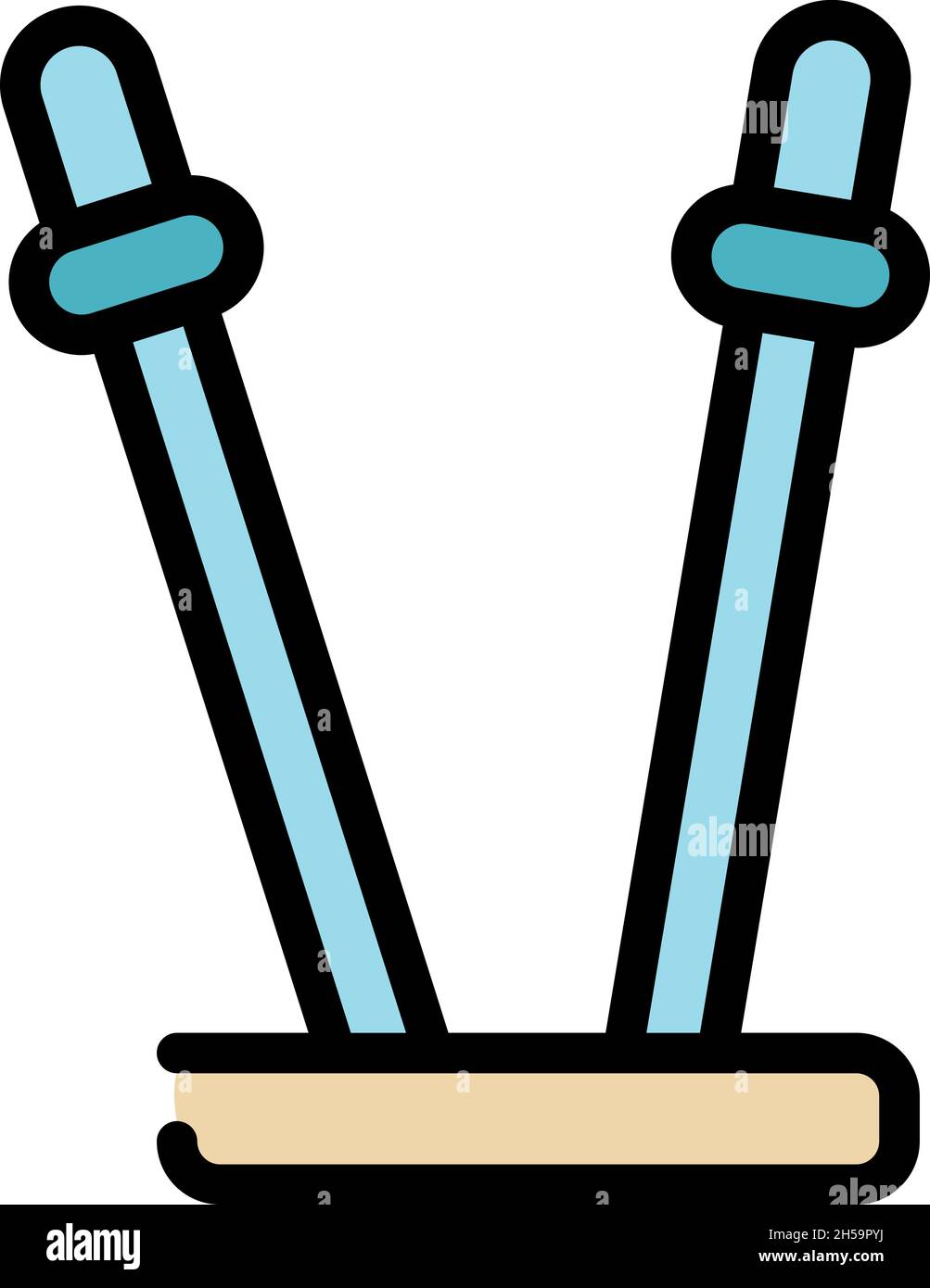 Plastic toothpick icon. Outline plastic toothpick vector icon color flat isolated Stock Vector