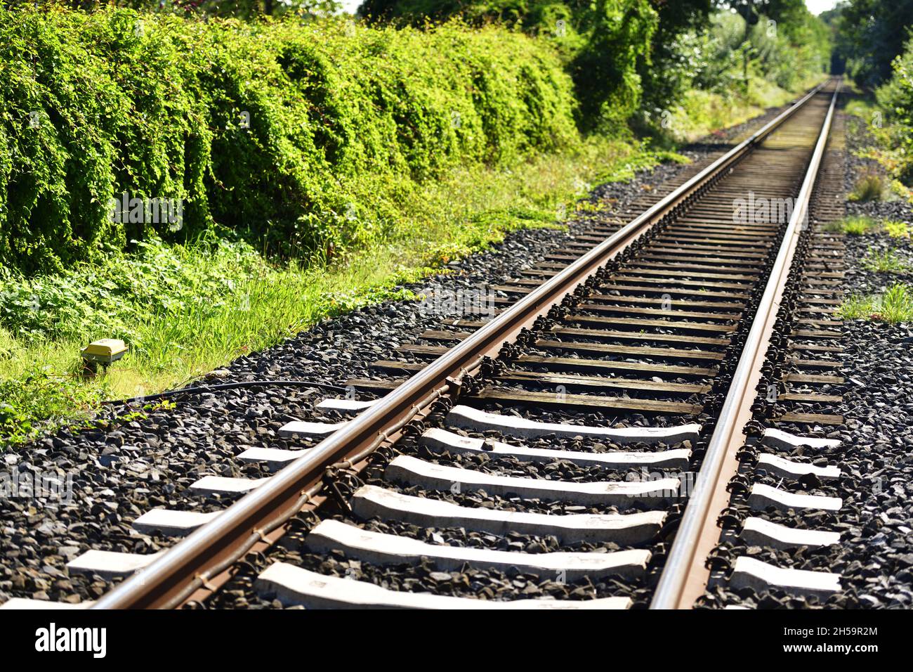 Leere Bahngleise, Symbolfoto Bahnstreik Stock Photo