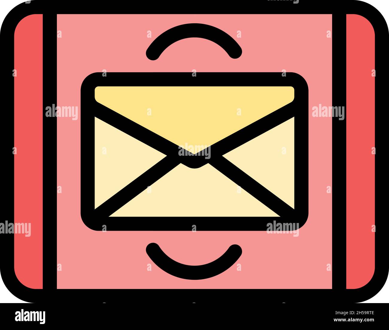 Tablet mail request icon. Outline tablet mail request vector icon color ...