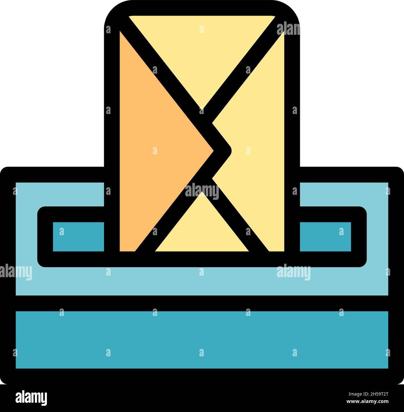 Envelope mail box icon. Outline envelope mail box vector icon color ...