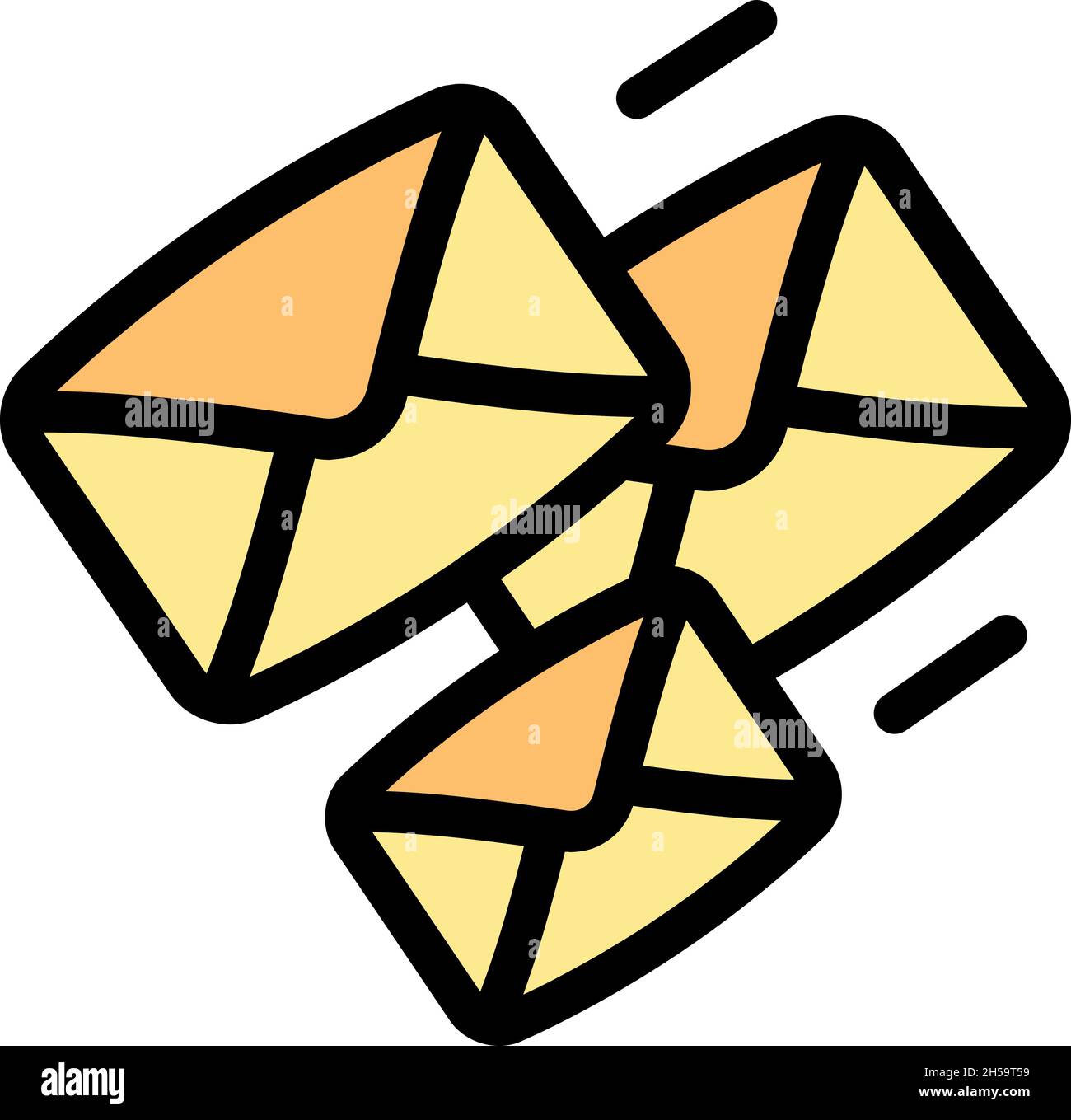 Envelope group icon. Outline envelope group vector icon color flat isolated Stock Vector