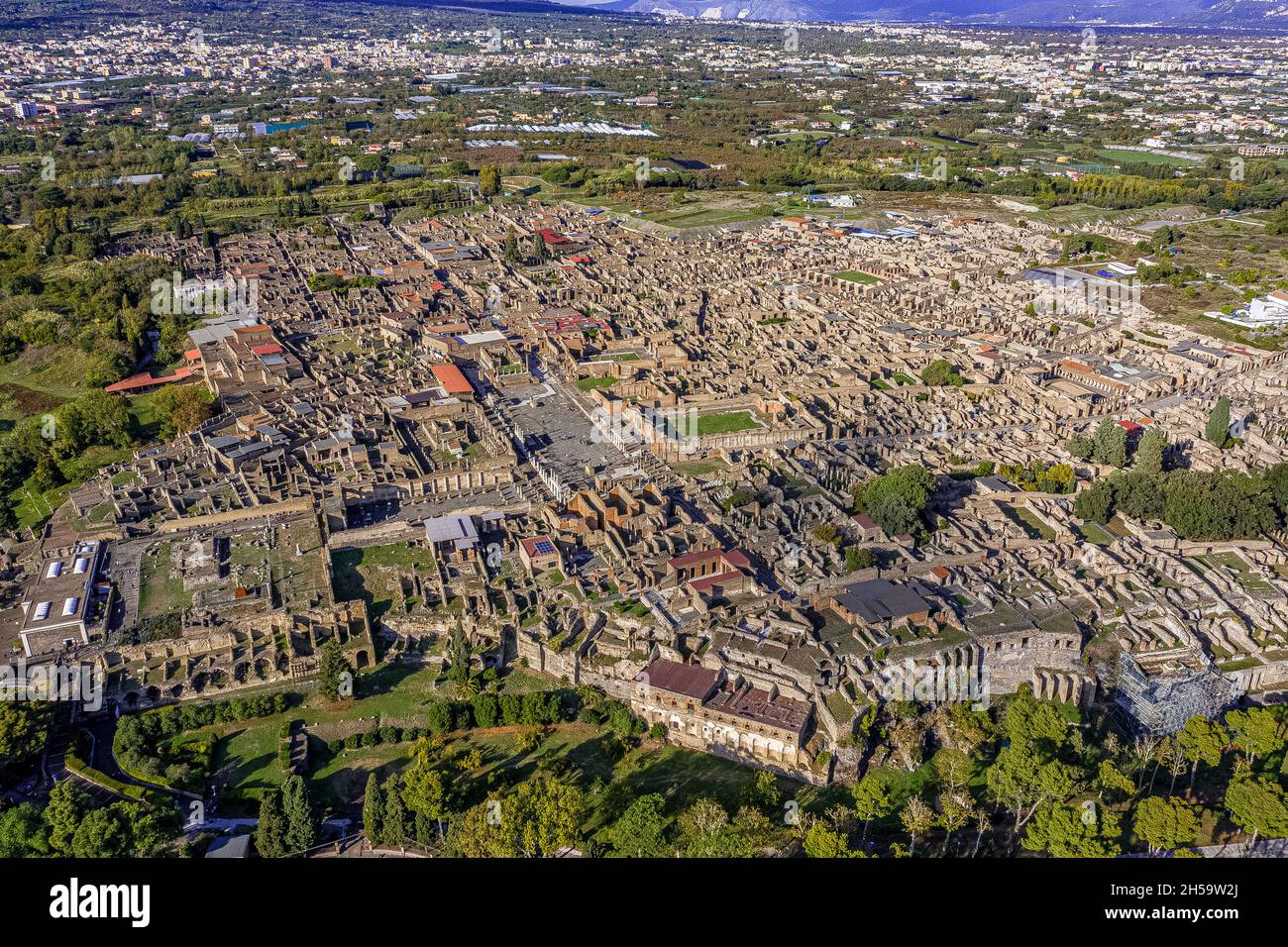 Pompei aus der Luft | Pompei from above with Drone Stock Photo