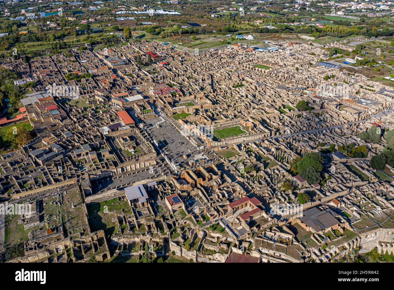Pompei aus der Luft | Pompei from above with Drone Stock Photo