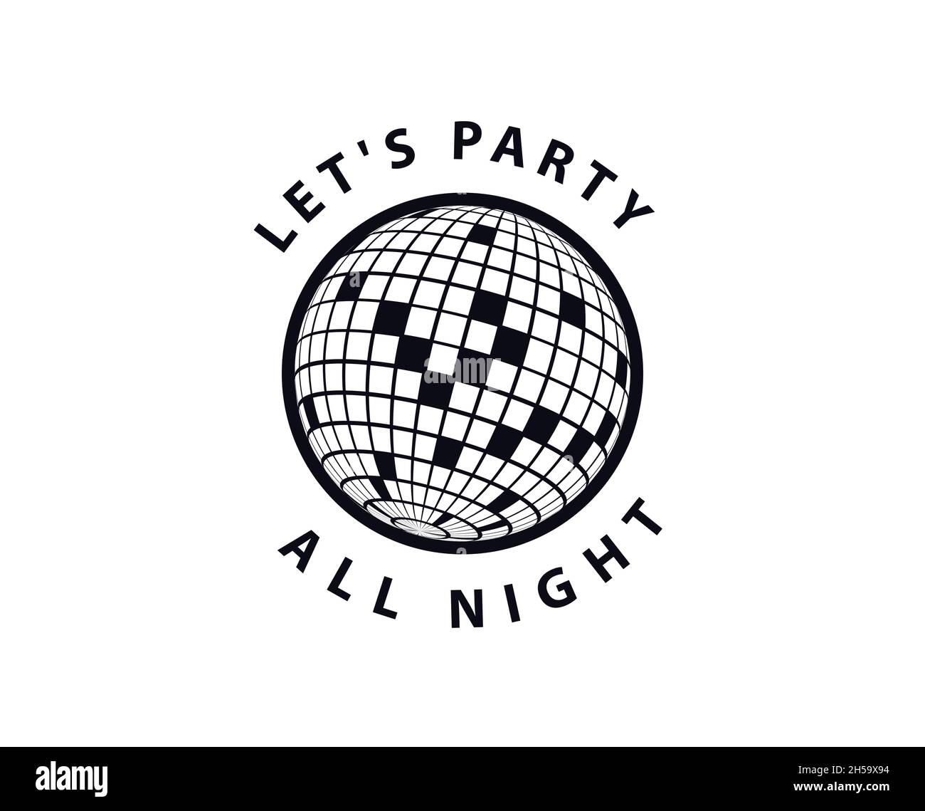 lets Party. Disco ball Vector icon. Dance Template. Stock Vector