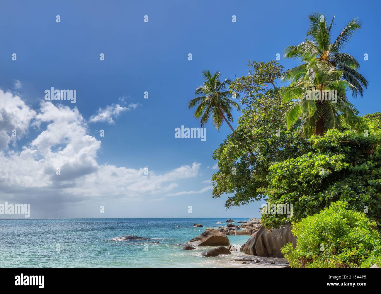 Exotic tropical beach on Seychelles Stock Photo