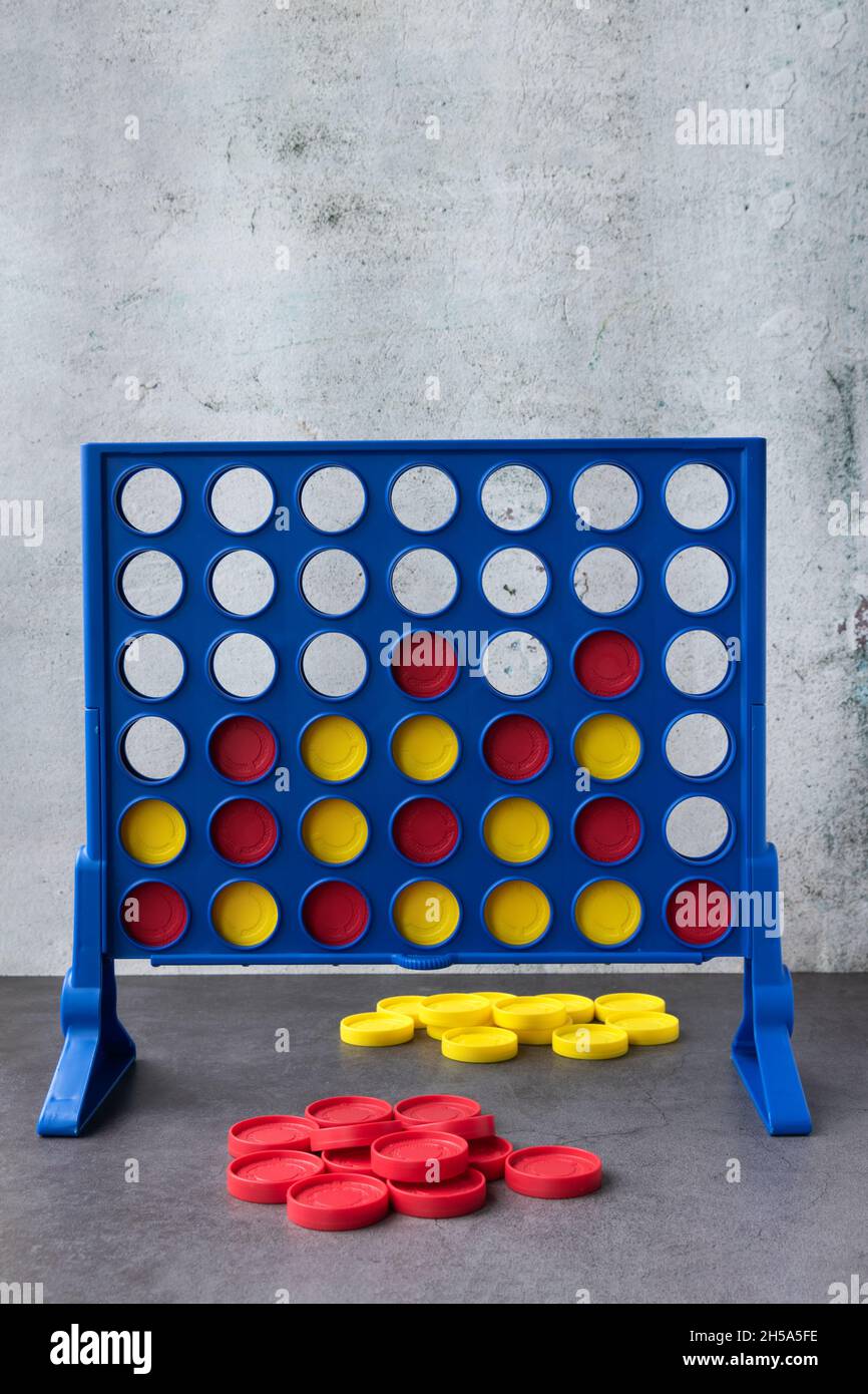 Classic strategy game connect 4 Stock Photo