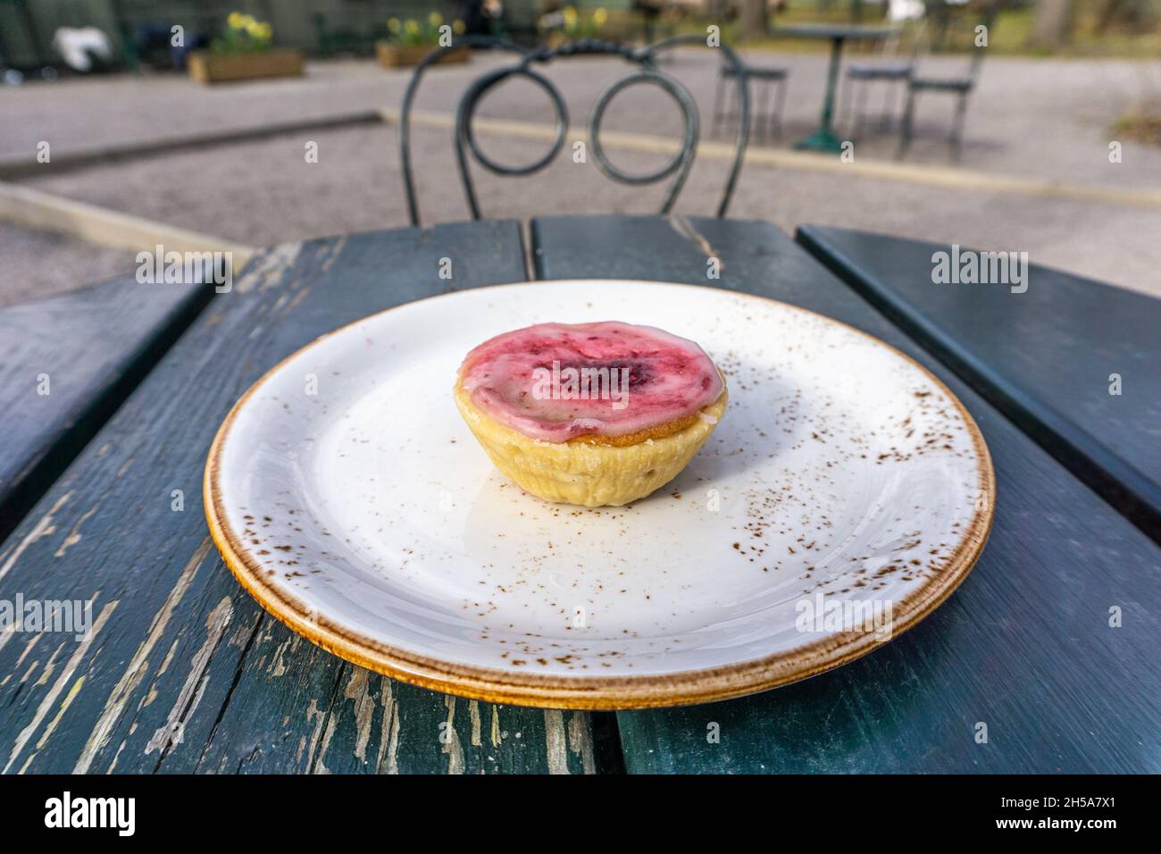 Stockholm, Sweden - April 8, 2021: Typical swedish almond filled pastry ...
