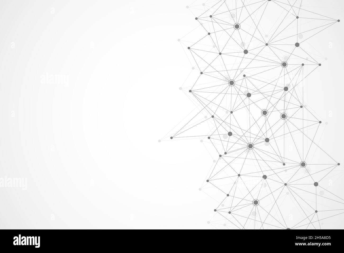 Abstract polygonal background with connected lines and dots. Minimalistic geometric pattern. Molecule structure and communication. Graphic plexus Stock Photo
