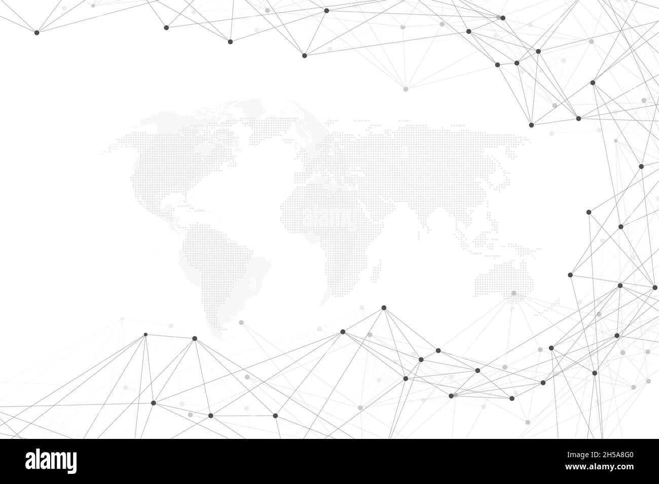 Abstract plexus background with connected lines and dots. Wave flow. Plexus geometric effect Big data with compounds. Lines plexus, minimal array Stock Photo