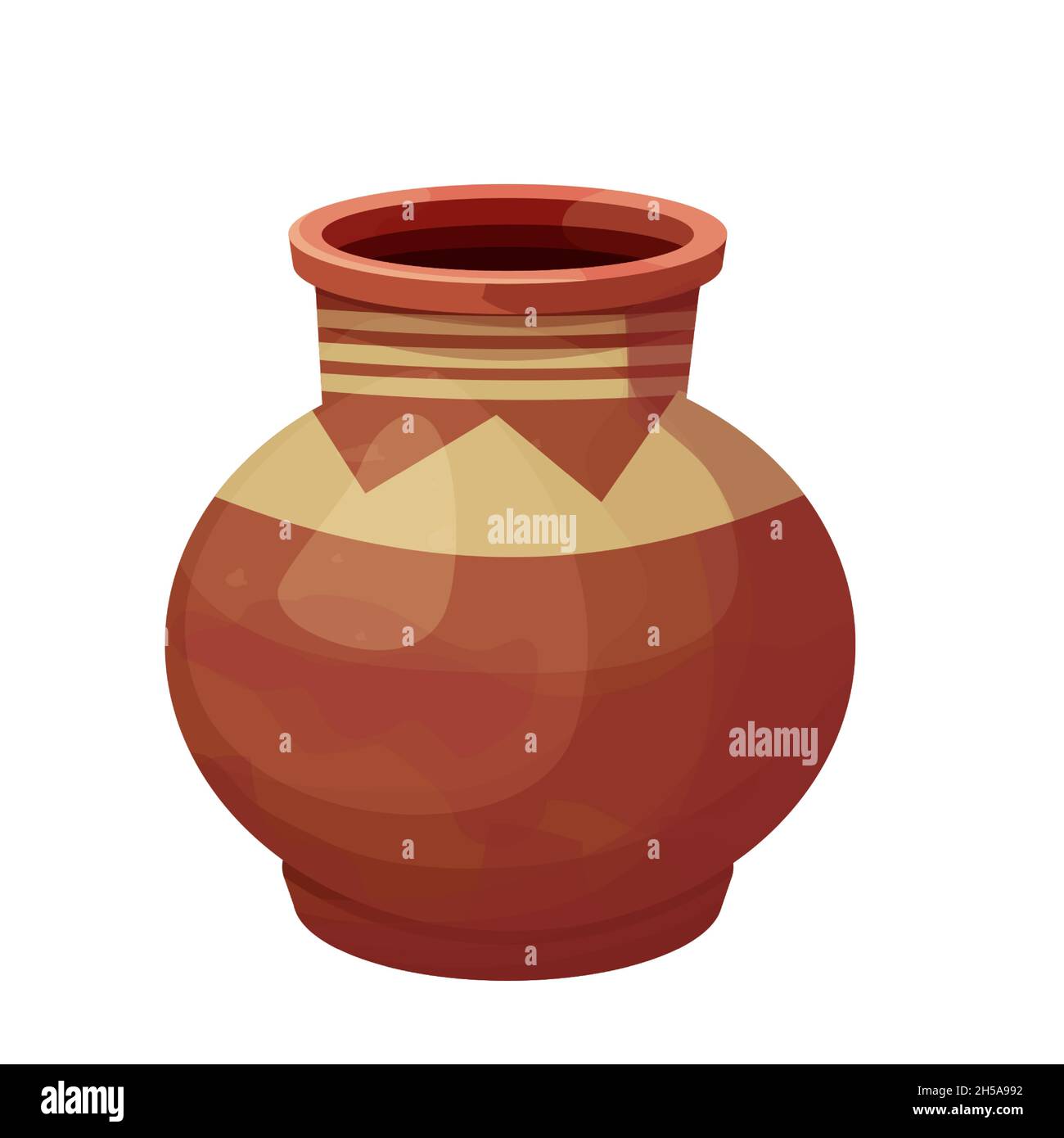 African pot, ceramic vase, craft tribal artifact in cartoon style isolated  on white background. Amphora from clay, . Vector illustration Stock Vector  Image & Art - Alamy
