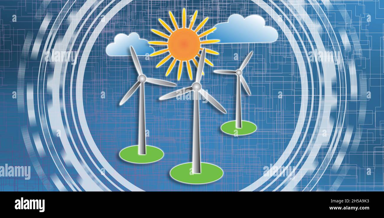 Illustration of a clean energy concept Stock Photo - Alamy