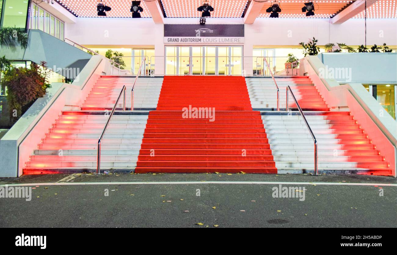 Red carpet at Palais des Festivals, Cannes, France Stock Photo