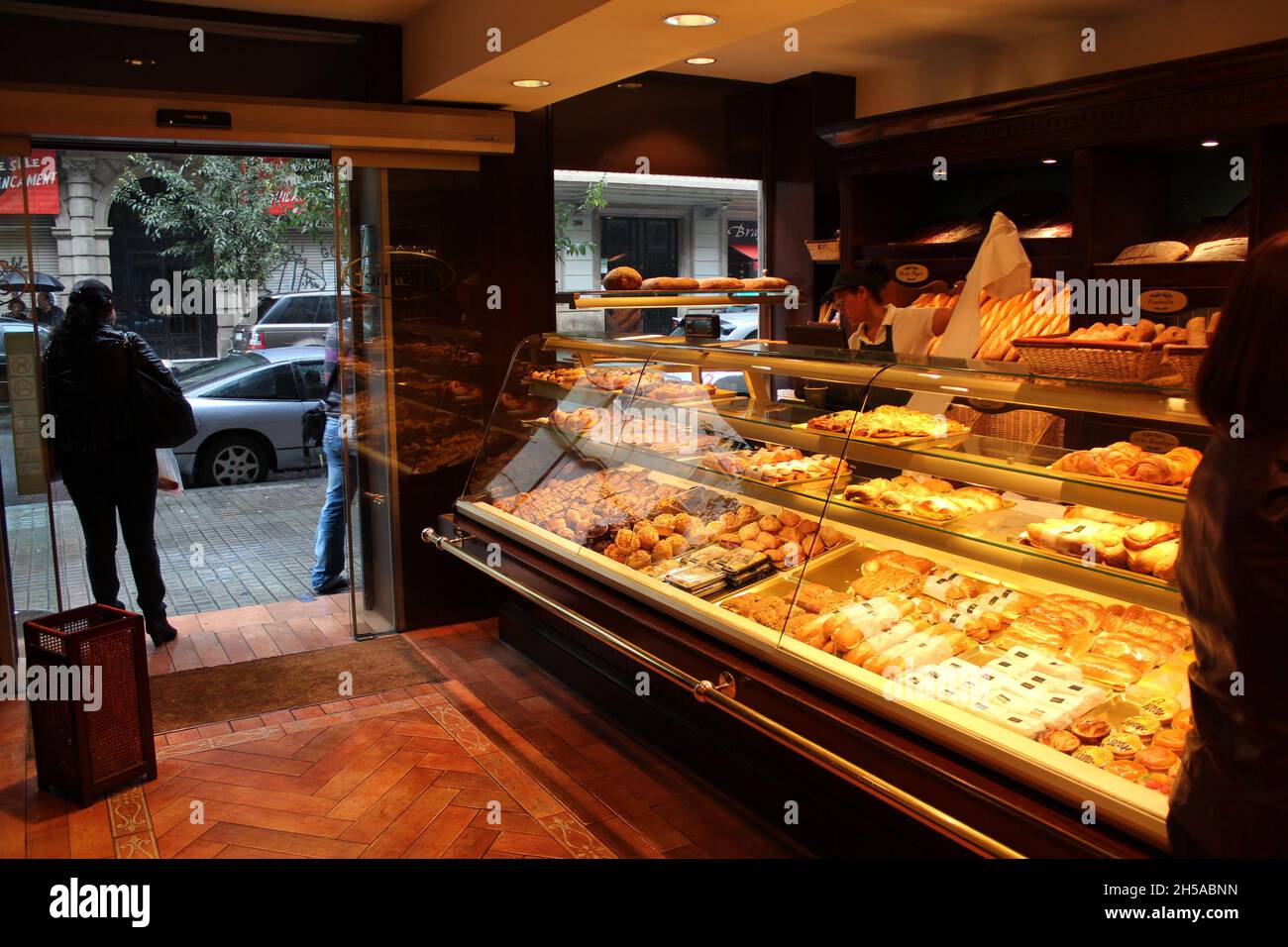 Delicious breads in a beautiful Spanish bakery. Different types of
