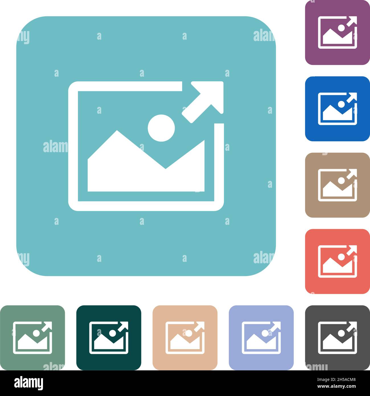 Export image white flat icons on color rounded square backgrounds Stock ...