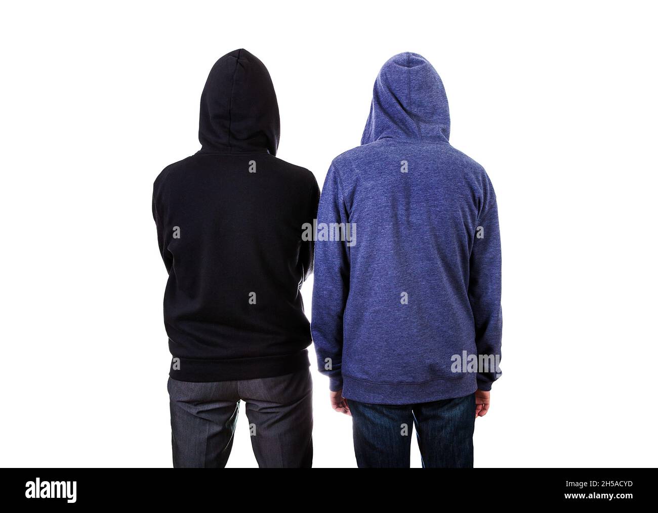 Rear View of Two Young Man Isolated on the White Background Stock Photo ...