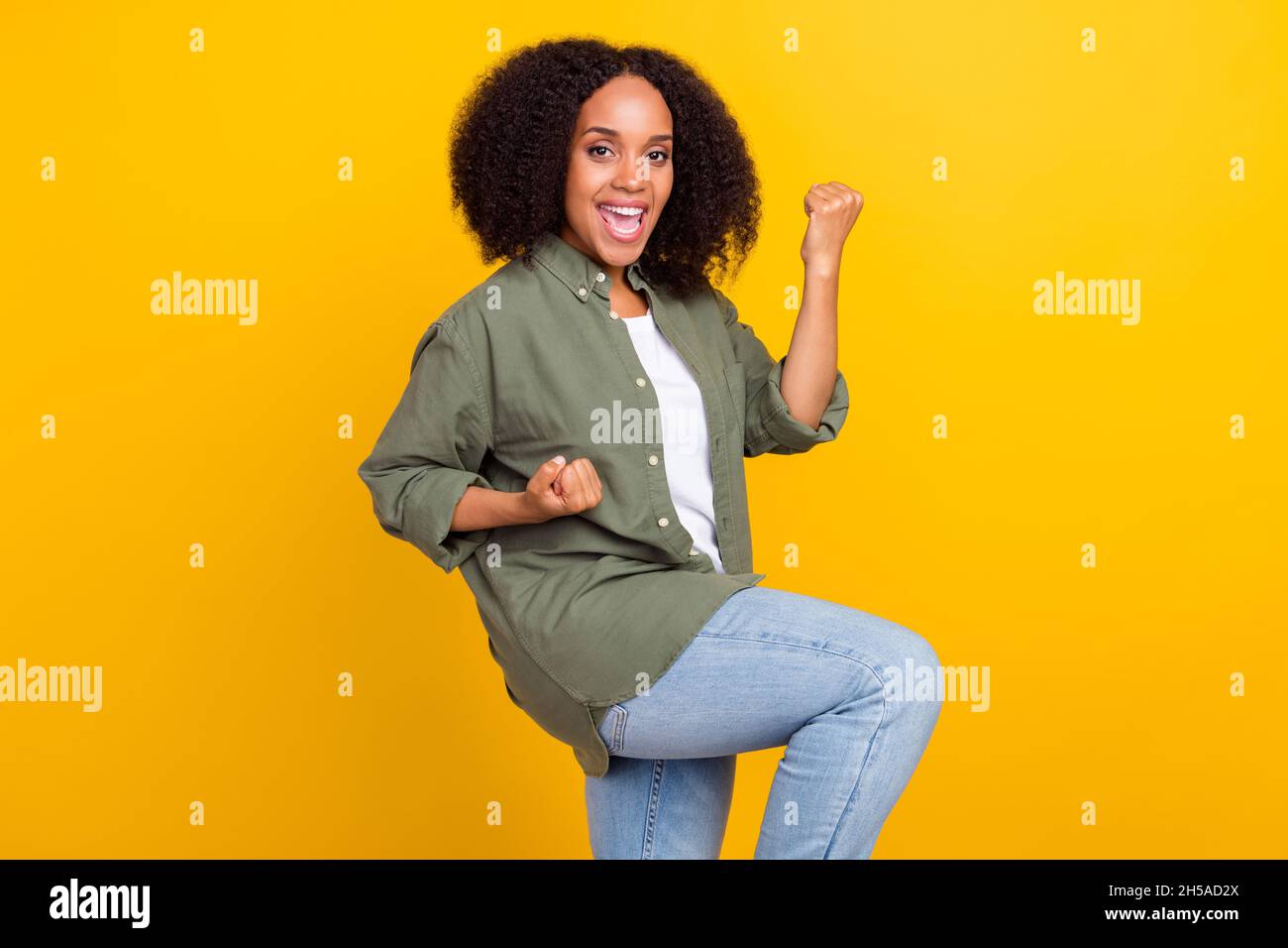 Plus size model jeans hi-res stock 