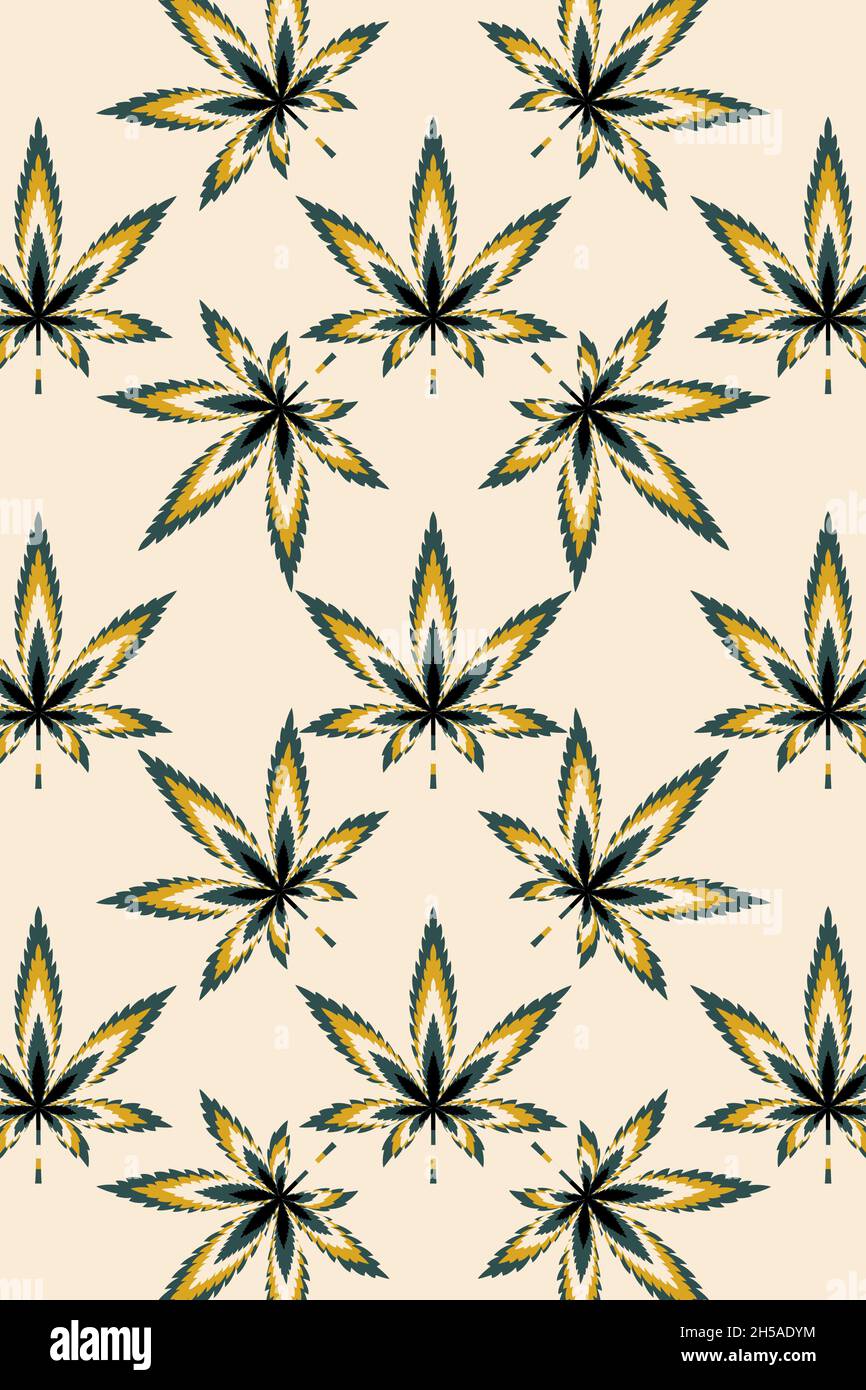 Marijuana leafs or cannabis leafs weed pattern Stock Vector