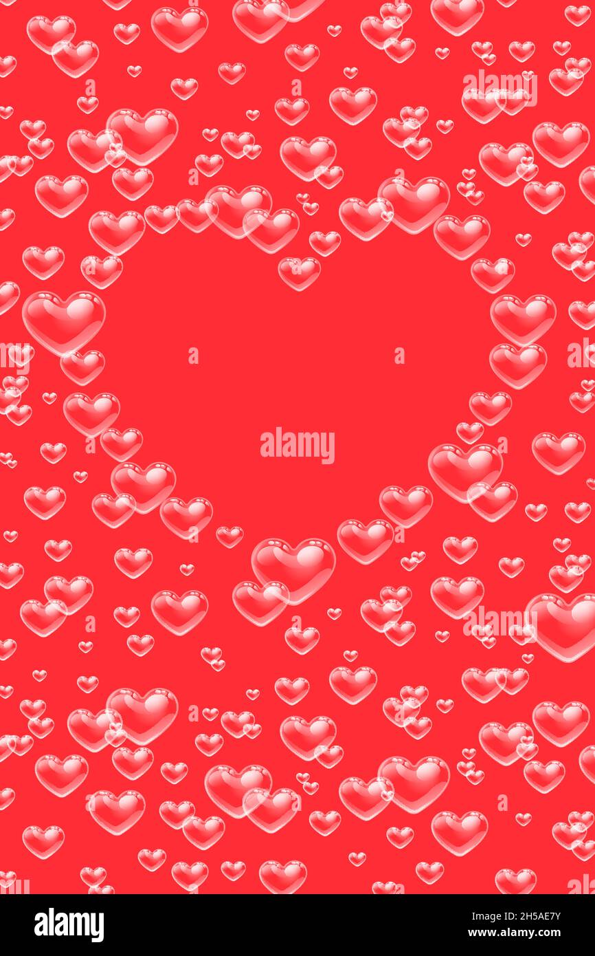 Heart shaped bubbles frame with copy space Stock Vector