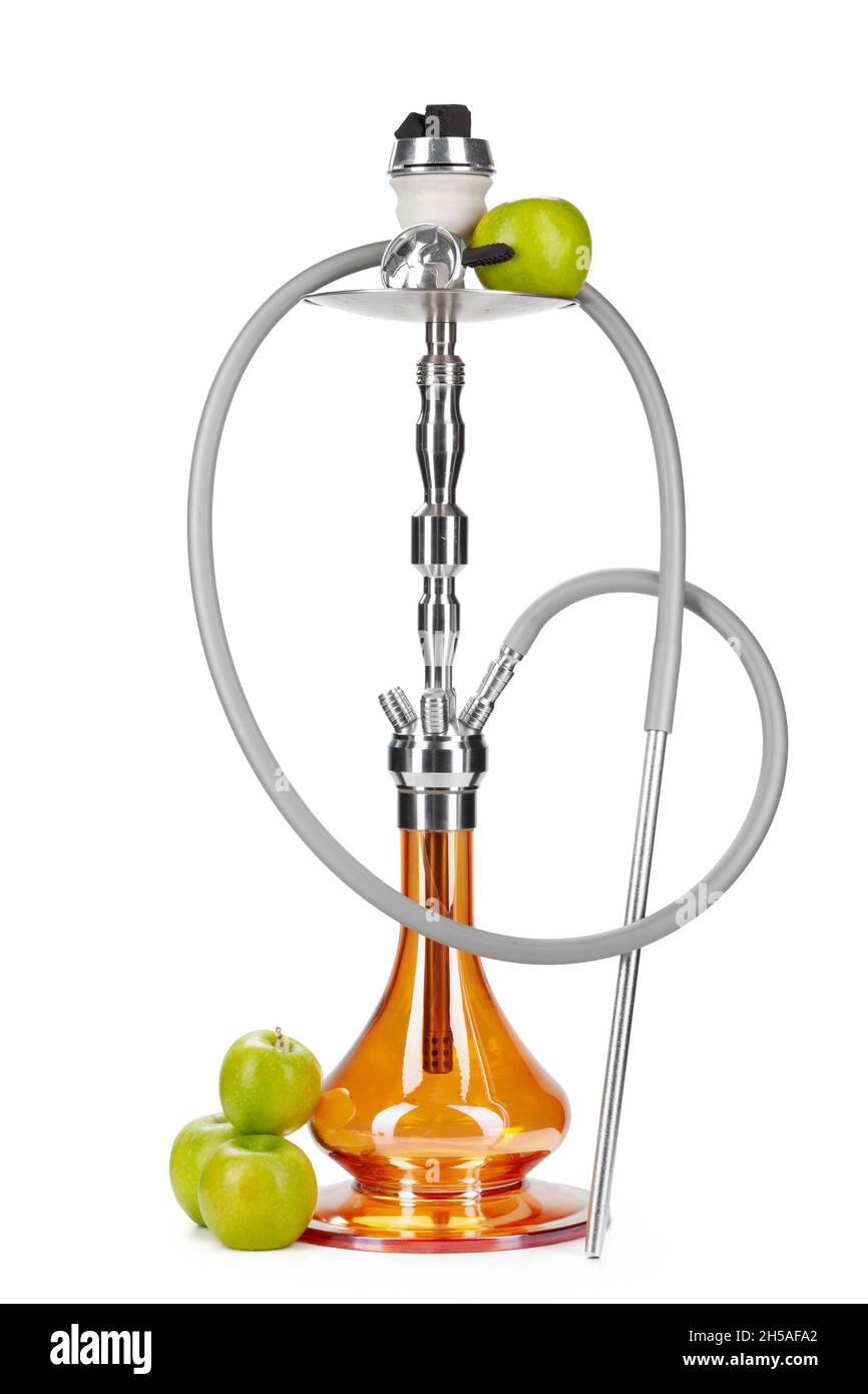 Hookah with fruits isolated on white background Stock Photo