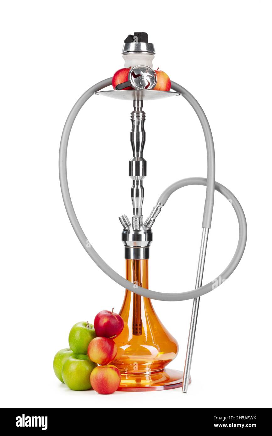 Hookah with fruits isolated on white background Stock Photo