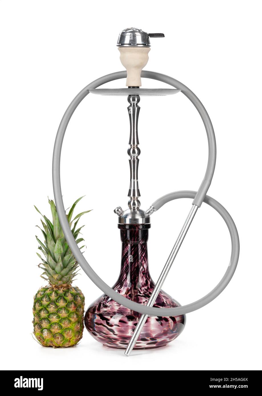 Hookah with fruits isolated on white background Stock Photo - Alamy